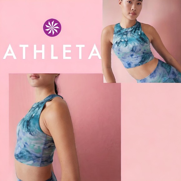 Athleta Sport Bras | NWT! Conscious Crop Printed Longline Sport Bra in XS - Picture 1 of 10